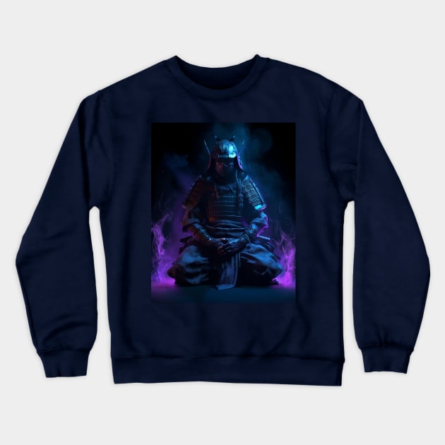 Meditative Flame Samurai Crewneck Sweatshirt by Shibuz4.art